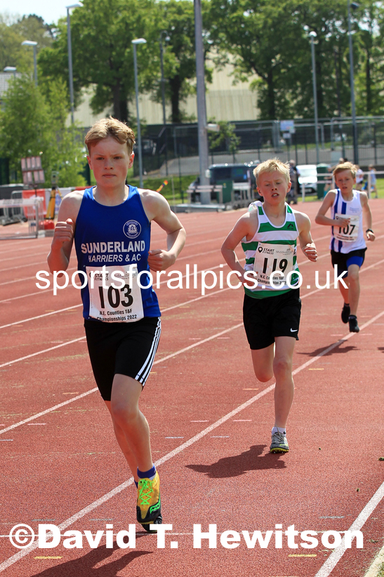 Men and Boys 1500 metres, 2022 North Eastern Track and Field Champs., Middlesbrough. David T. Hewitson/Sports for All Pics
